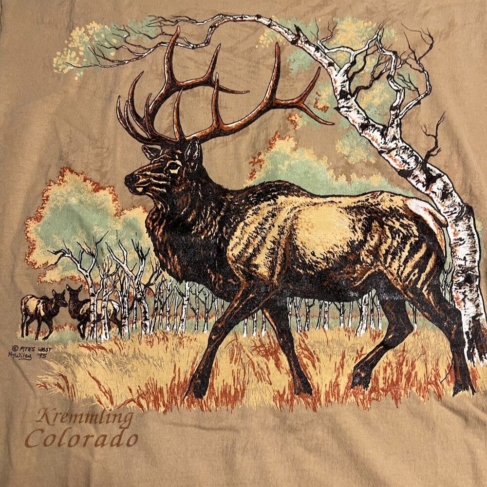 Vintage Wildlife Deer T-Shirt – Kremmling, Colorado – Brown – Size Medium - Picture 2 of 5